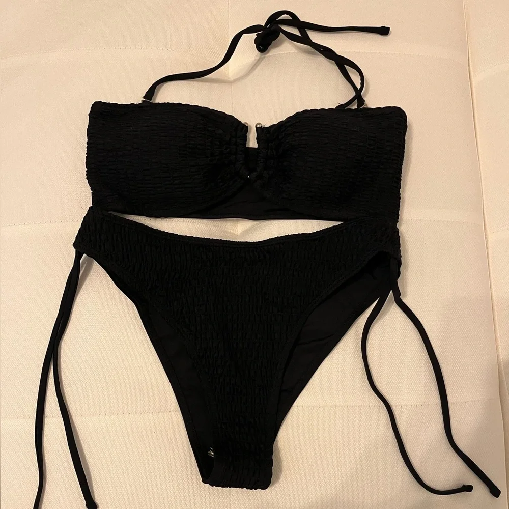 SHEIN Black Ribbed Bikini Set - Picture 4 of 4